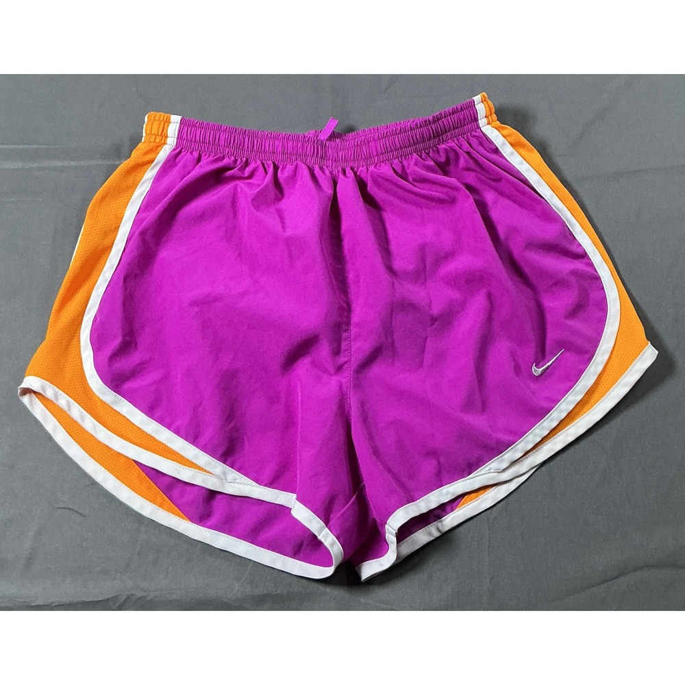 Nike Dri-FIT Tempo Running Shorts Purple Orange White Womens Small Athletic Gym
